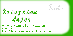 krisztian lajer business card
